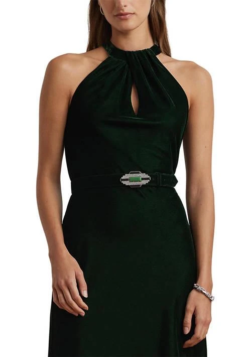 Ralph Lauren Ralph Lauren Belted Velvet Halter Dress 4