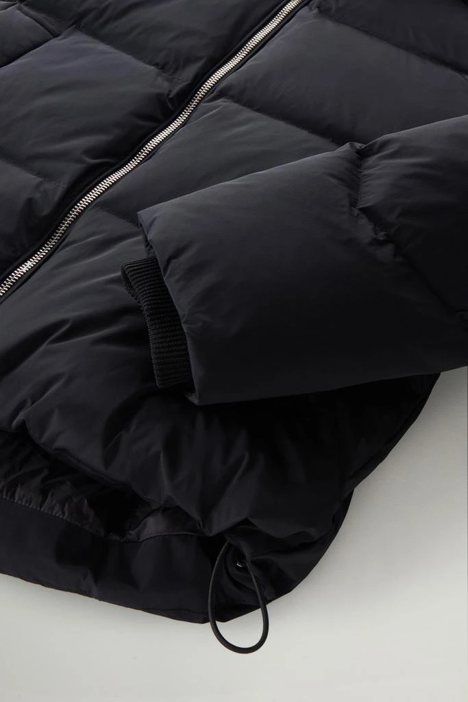 Woolrich Short Alsea Down Jacket in Stretch Nylon with Detachable Hood - Women - Black 9