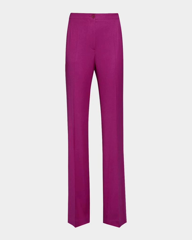 Santorelli Beth Flared-Leg Stretch Virgin Wool Pants 1