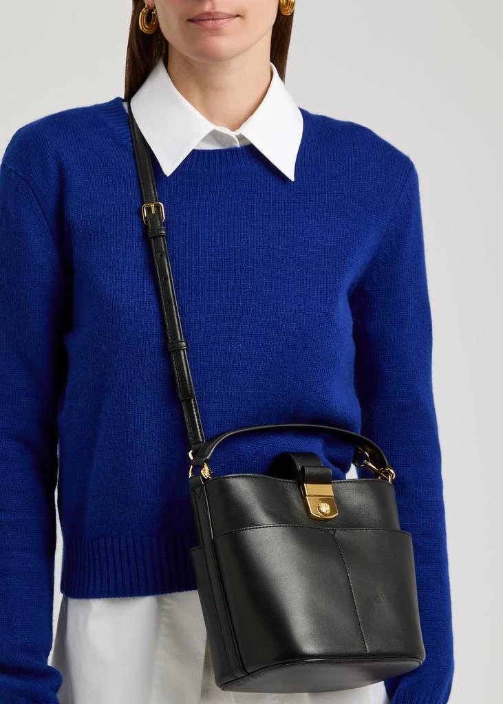 VERONICA BEARD Crest small leather bucket bag  6