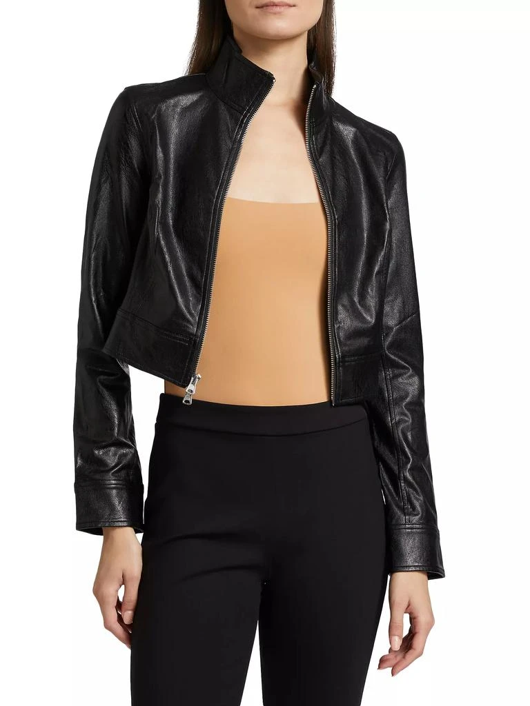 Commando Faux Leather Cropped Biker Jacket 3