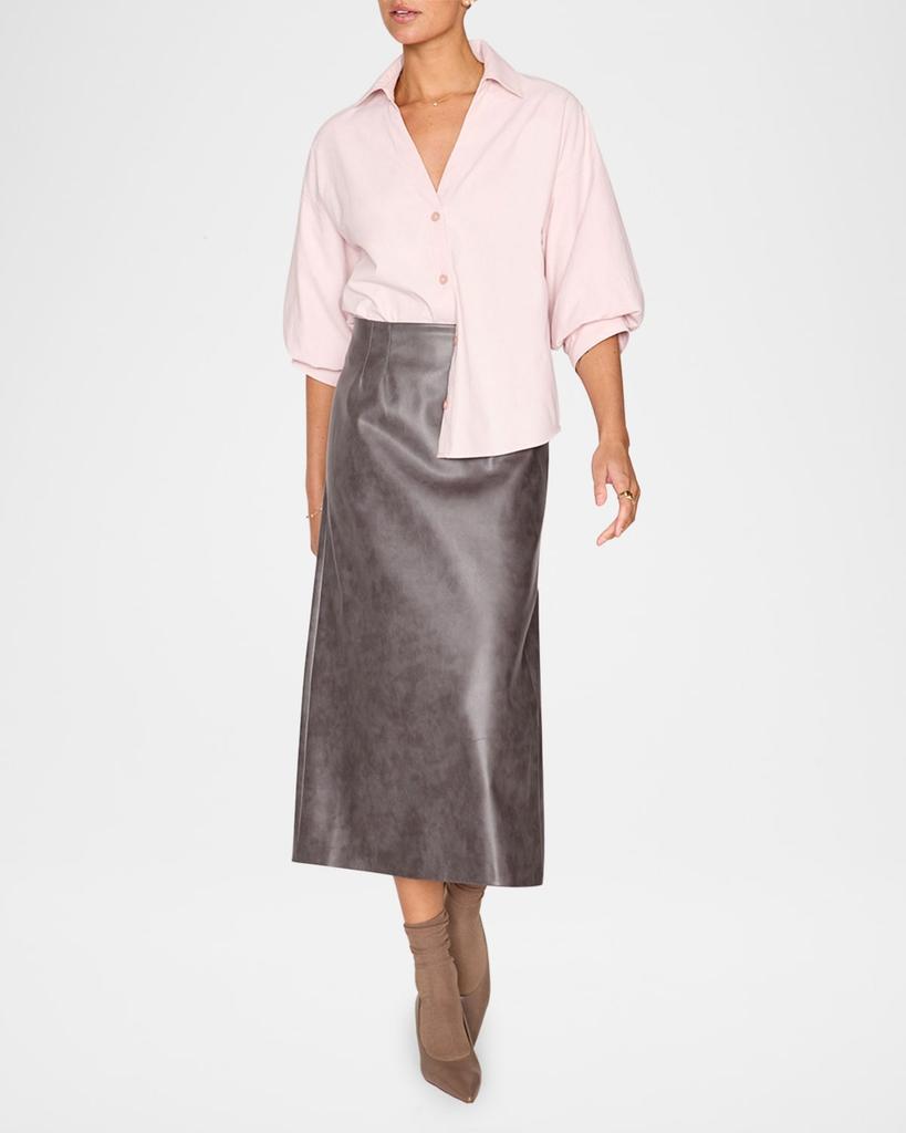 Brochu Walker Kate Blouson-Sleeve Button-Down Shirt