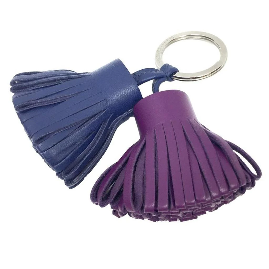 Hermes Navy Leather Keyring Charm (Pre-Owned)