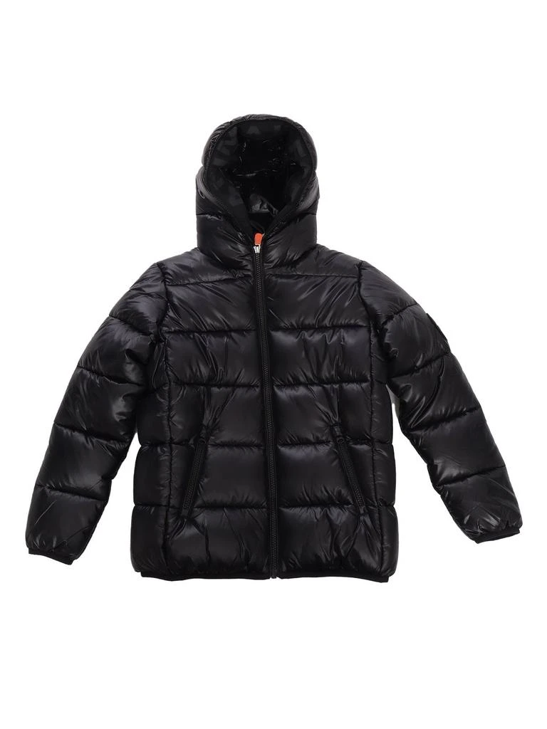 Save The Duck Save The Duck Kids Logo-Patch Hooded Quilted Jacket