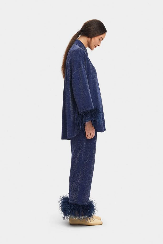 Sleeper Cosmos Oversized Lurex Pajamas Set in Navy 2