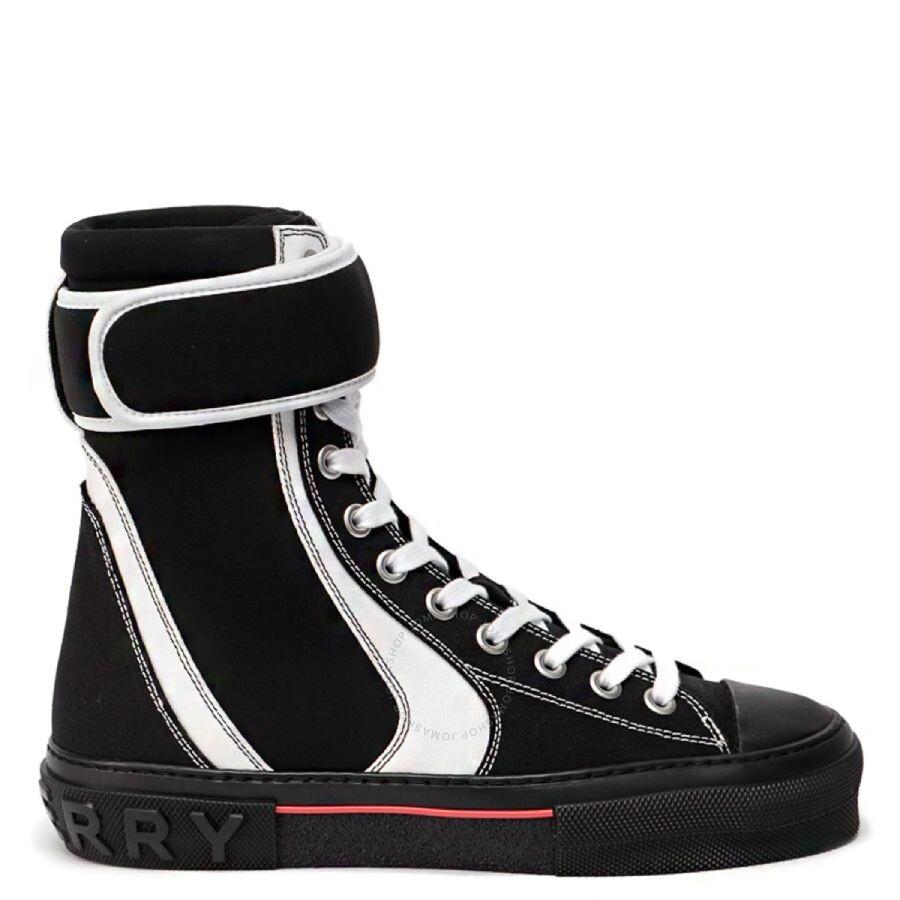 Burberry Men's Black / White Jermaine Sub Contrast Hi-top Sneakers