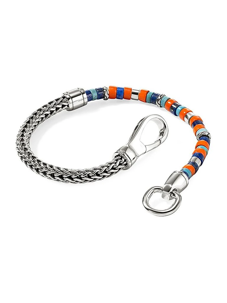 John Hardy Heishi Sterling Silver, Lapis Lazuli, Turquoise, 
Enamel Chain Bracelet 5