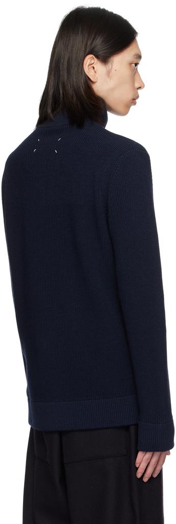 Shop Navy Knit Zip-Up Sweater on Sale at BeyondStyle – Get 52% Off