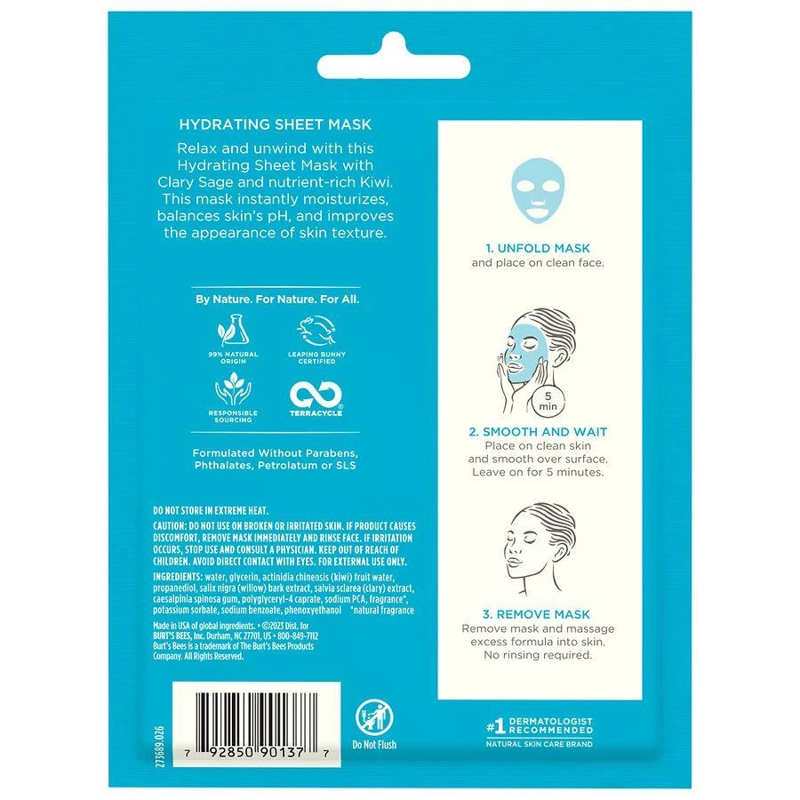 Burt's Bees Hydrating Sheet Mask Clary Sage 2