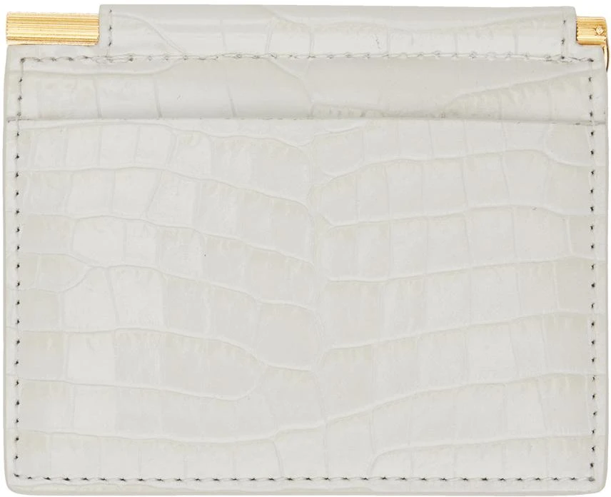 Tom Ford Off-White Croc-Embossed Card Holder 2