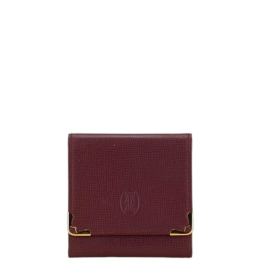 Cartier Cartier Wine Leather Coin Purse/Coin Case (Pre-Owned)