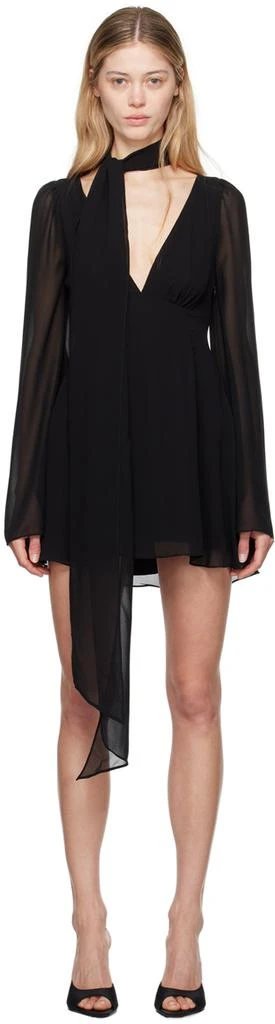 GUIZIO Black Issy Wrap Around Minidress 1