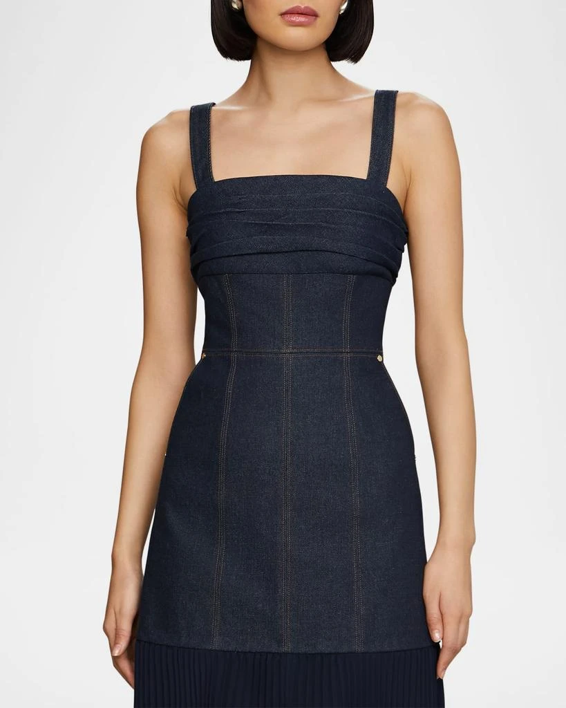 amur denim dress AMUR Clea Denim Day Dress in Charcoal Denim