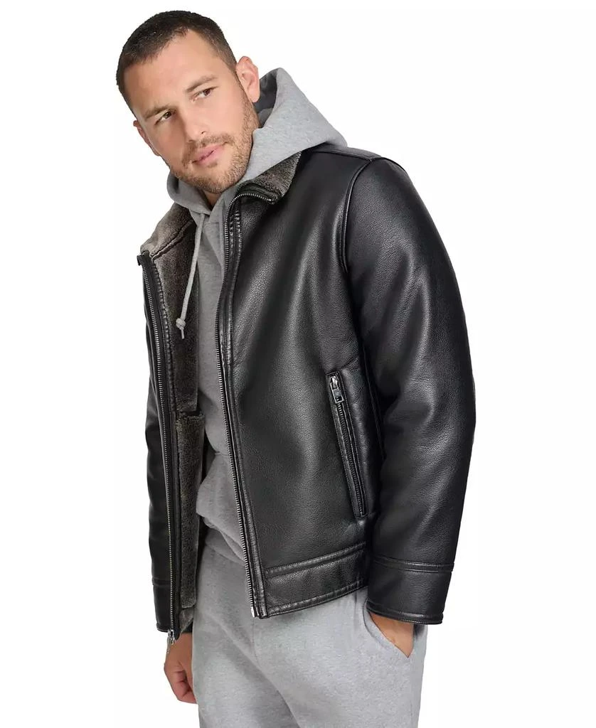 Calvin Klein Men's Pebble Faux Leather & Faux Fur Lined Jacket 3