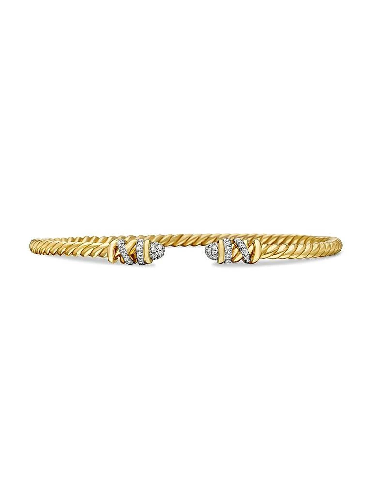 David Yurman Helena End Station Bracelet in 18K Yellow Gold with Diamonds
