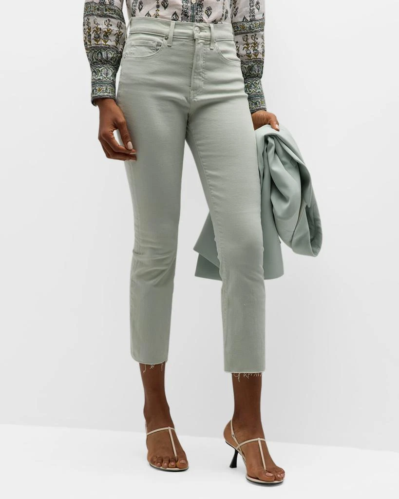 VERONICA BEARD Carly Kick-Flare Cropped Raw Hem Jeans 1