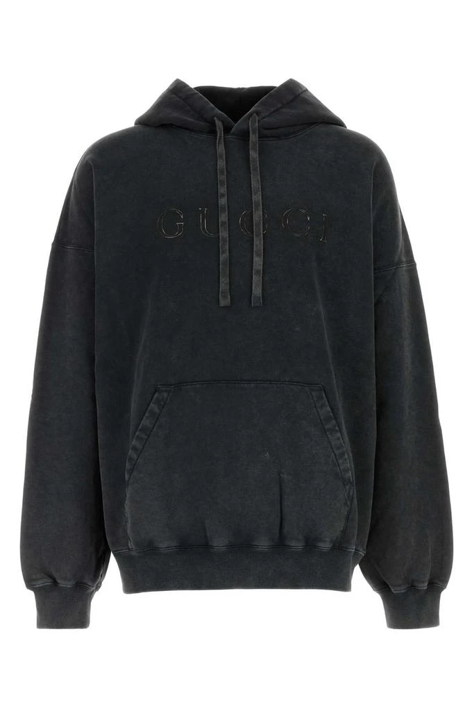 Gucci Gucci Vintage Effect Drawstring Hoodie from Cettire