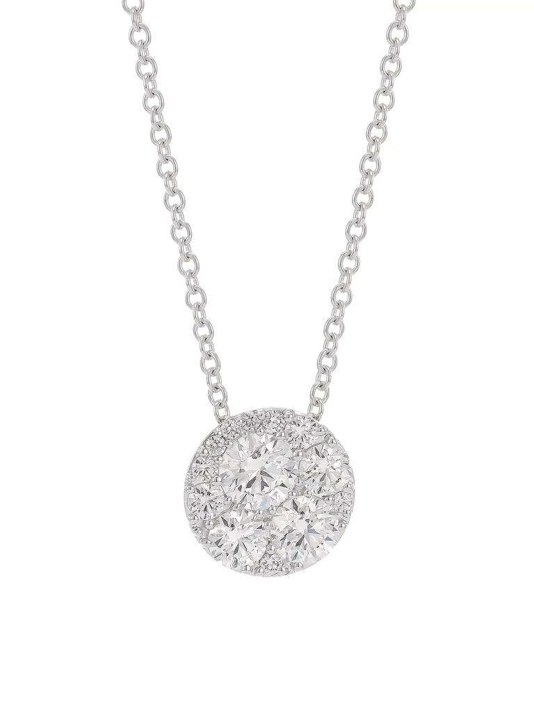 Hearts On Fire Tessa 18K White Gold & 0.71 TCW Diamond Cluster Pendant Necklace