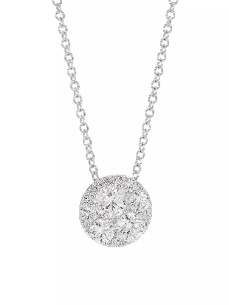 Hearts On Fire Tessa 18K White Gold & 0.71 TCW Diamond Cluster Pendant Necklace 1