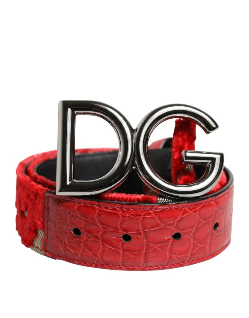 Dolce 
Gabbana Viscose DG Logo Metal Buckle Women
s Belt
