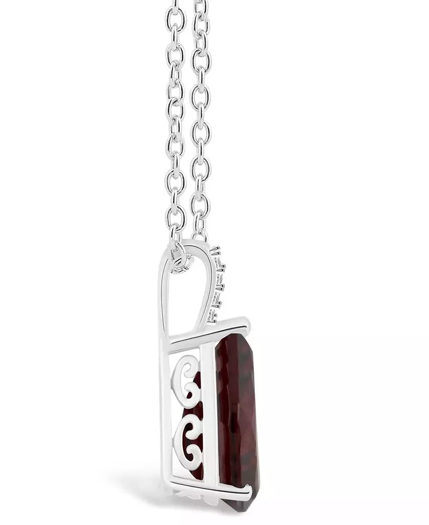 Macy
s Women
s Garnet (3-1/3 ct.t.w.) and Diamond Accent Pendant Necklace in Sterling Silver 3