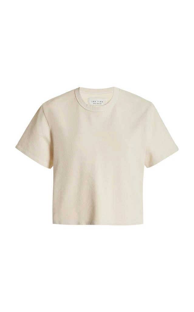 Les Tien Les Tien - Daria Cropped Cotton T-Shirt - Ivory - S - Moda Operandi 1