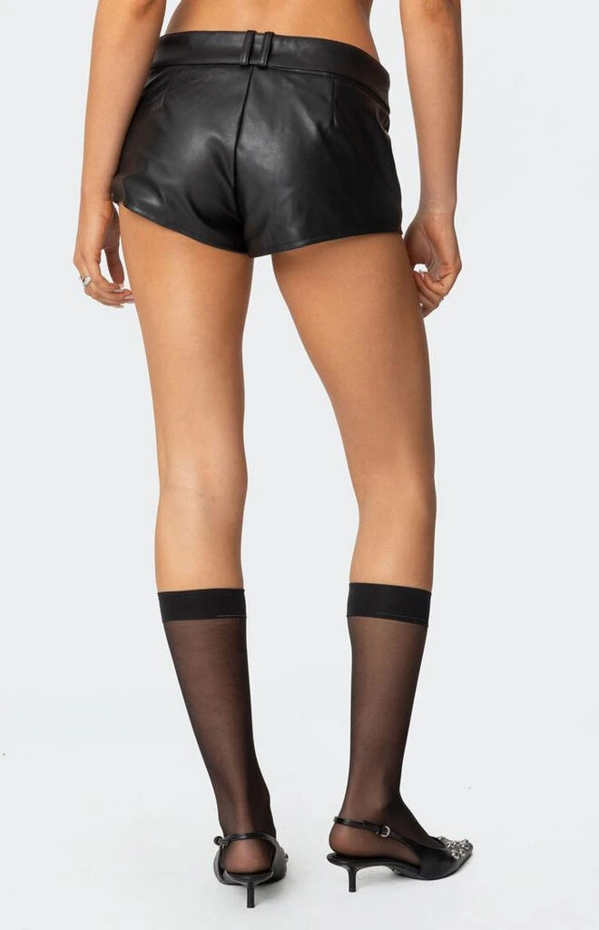 Edikted Alba Faux Leather Shorts 4
