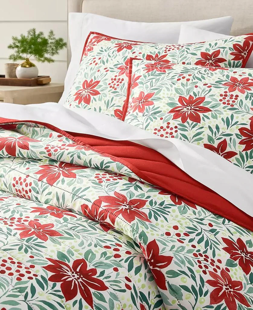 Holiday Lane Poinsettia Quilt Set, Twin, Exclusively for Macy
s 6
