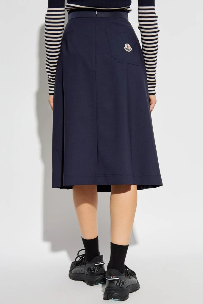 Moncler Moncler Logo Patch Pleated Midi Skirt 3
