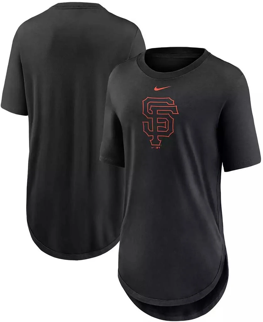 NIKE Women's Black San Francisco Giants Mascot Outline Weekend Tri-Blend T-shirt 1