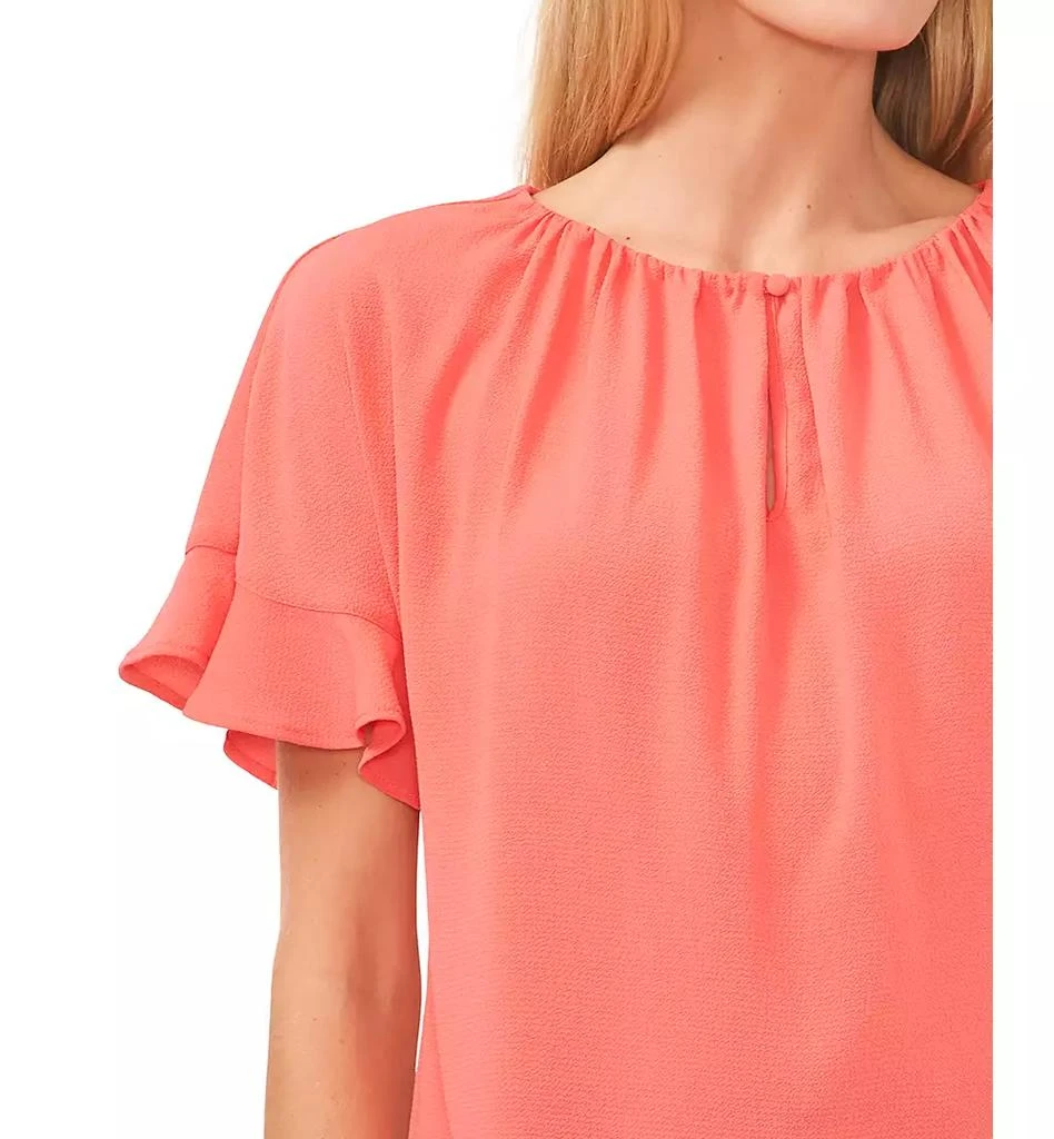 CeCe Women's Short Sleeve Drop Shoulder Wide Scoop Neck Blouse 3