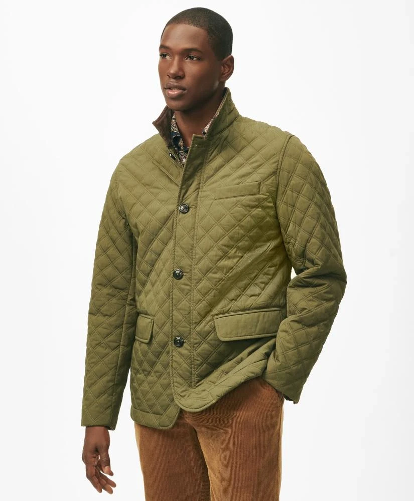 Brooks Brothers Diamond-Quilted Blazer in Cotton Blend 1