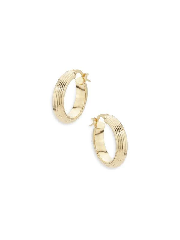 Saks Fifth Avenue 14K Yellow Gold Round Tube Hoop Earrings 1