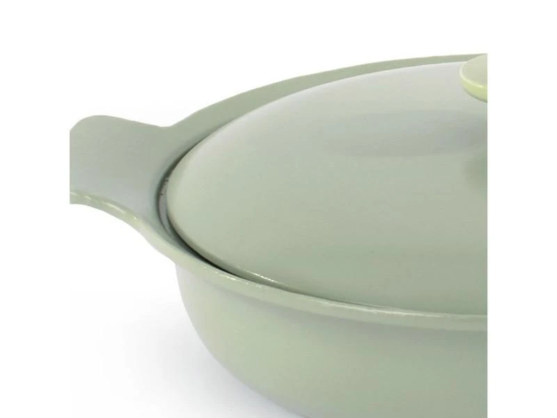BergHOFF Ron 11" Cast Iron Covered Deep Skillet 3.5Qt, Green 2