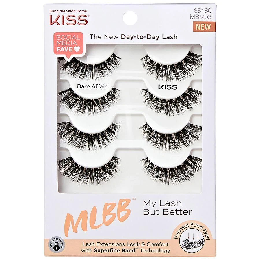 Kiss Lash Couture Fake Eyelashes Multipack, Bare Affair