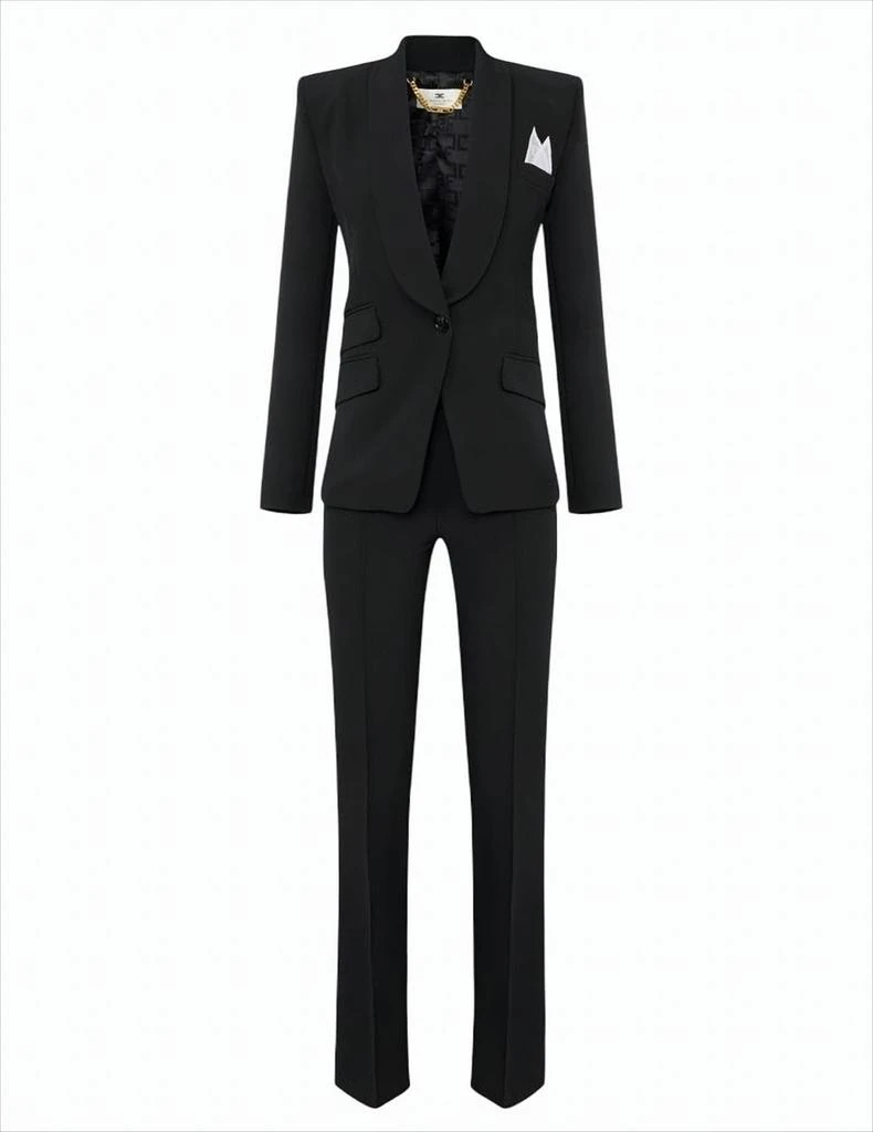 ELISABETTA FRANCHI Single-Breasted Crêpe Suit With Shawl Collar
