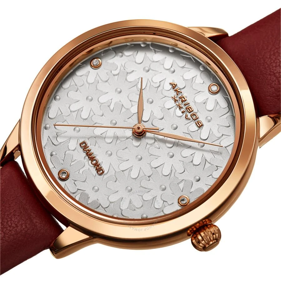 Akribos XXIV Quartz Diamond Silver Dial Ladies Watch AK1051BR 2