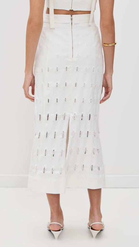 AMUR Jay Textured Twill Midi Skirt 2