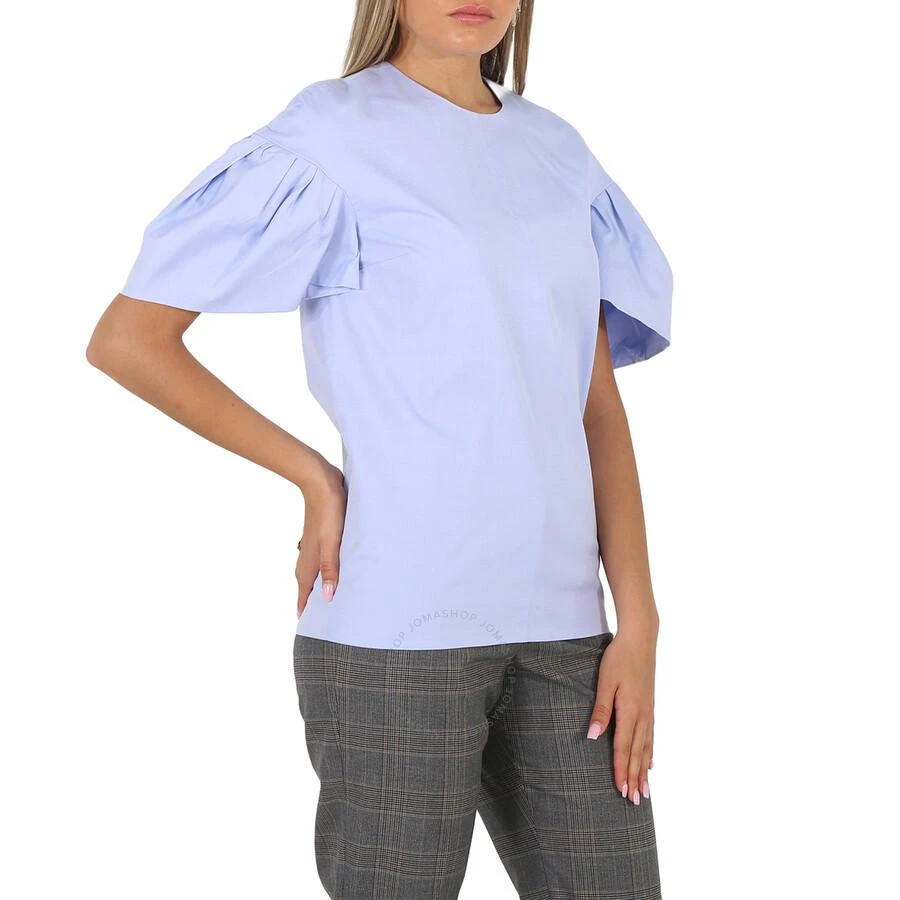 Victoria Beckham Ladies Knit Tops Light Blue Tuck Sleeve Top 3