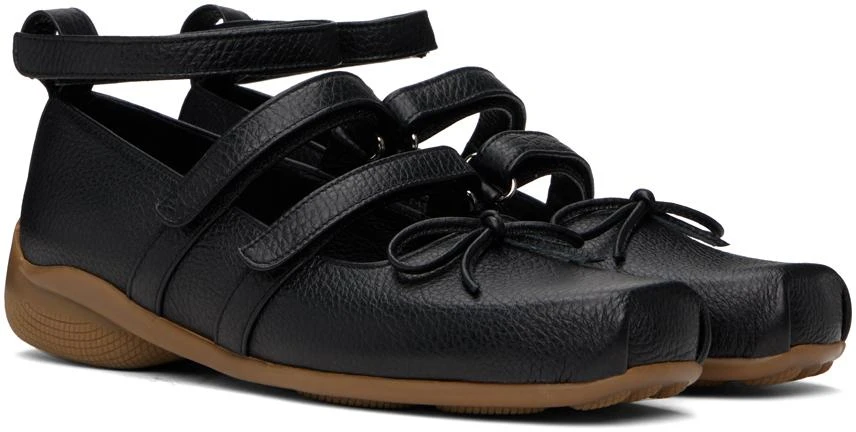 OPEN YY Black Strap Ballerina Flats 4
