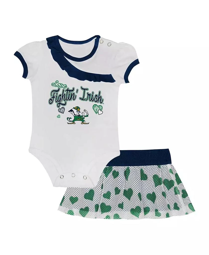 Outerstuff Baby Boys and Girls 2-Piece Notre Dame Fighting Irish Love My Team Bodysuit and Skirt Set 1
