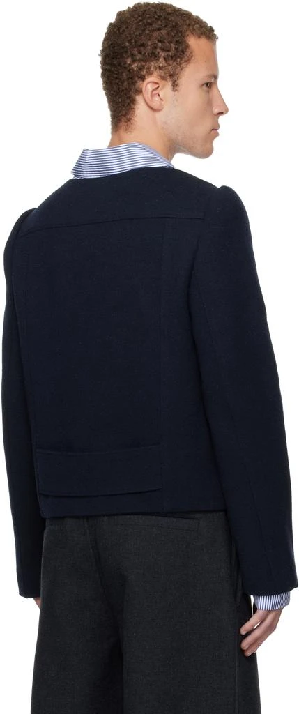 Dries Van Noten Navy Wool Shirt 3