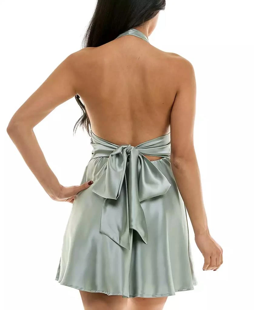 KATIA RAE Women's Satin Halter Open-Back Dress 2