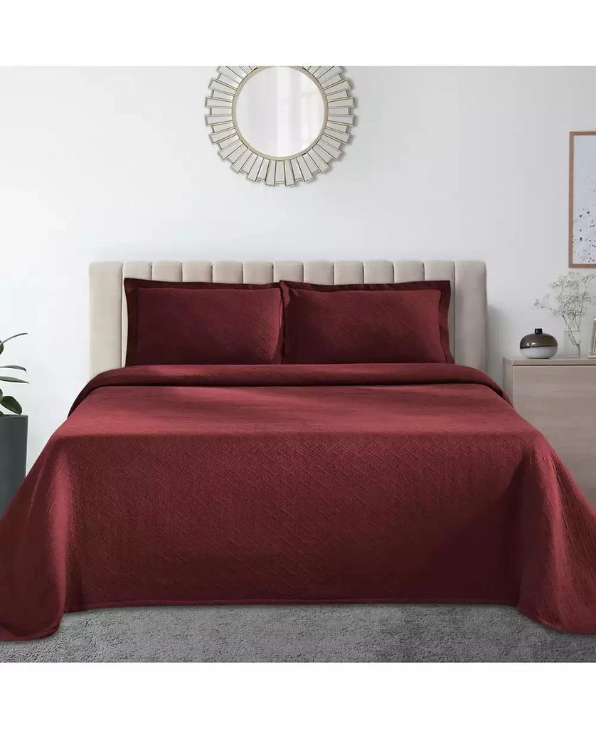 Superior CLOSEOUT! 100% Cotton Basketweave Matelasse All-Season 3-piece Coverlet Set 1