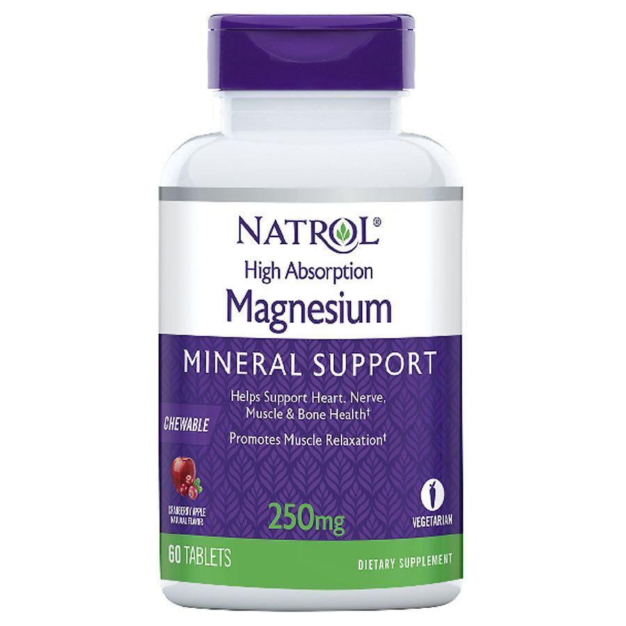 Natrol High Absorption Magnesium Tablets Cranberry Apple