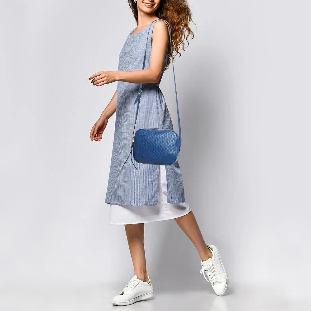 Gucci Gucci Blue Micro Guccissima Leather Bree Crossbody Bag 2
