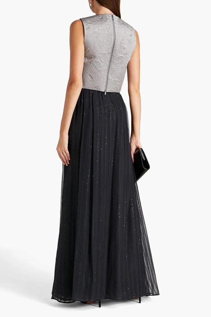 Brunello Cucinelli Cropped embroidered silk-blend cloqué top 3