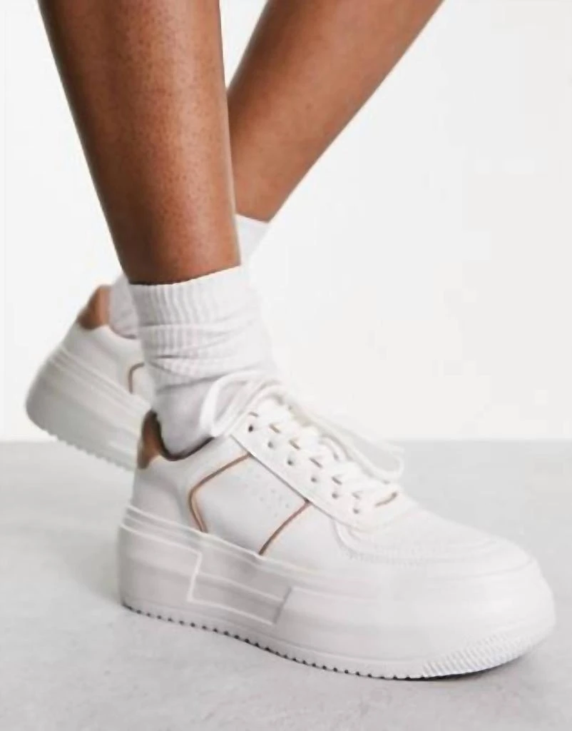 Steve Madden Perrin Chunky Sneakers In Tan/ White 1