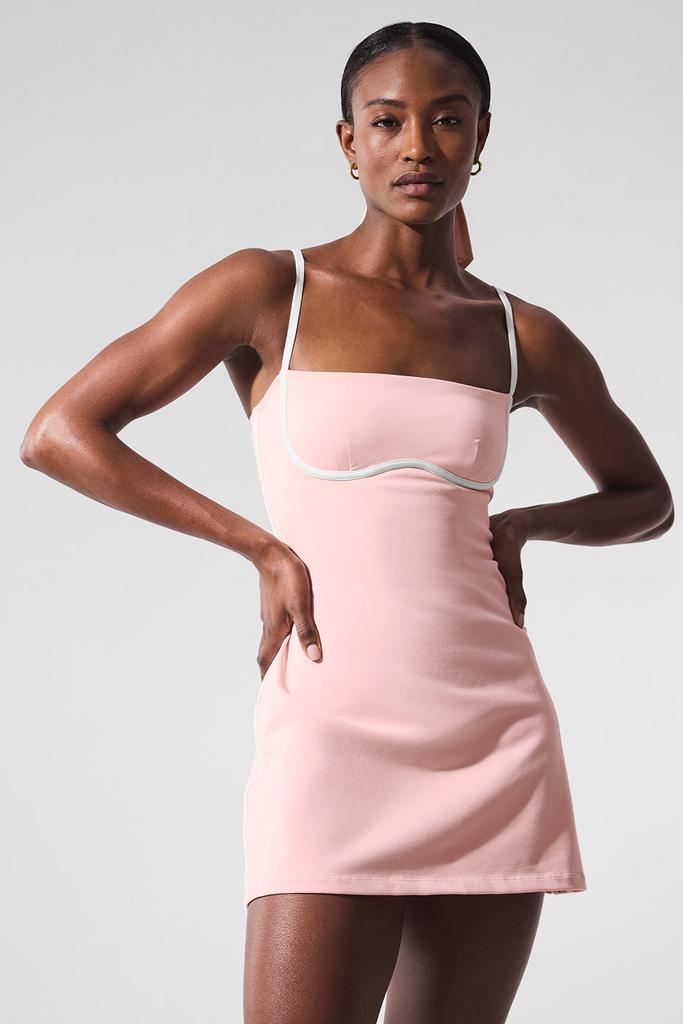 Alo Airbrush Streamlined Dress - Pink Quartz/White