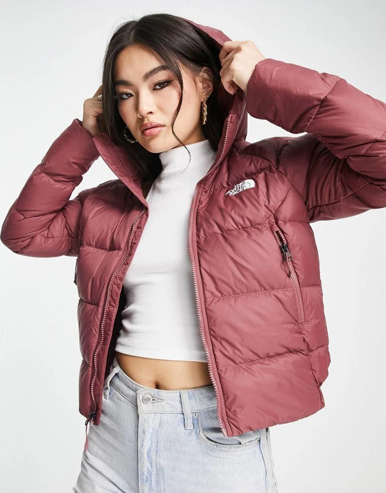 The North Face The North Face Hyalite down hooded puffer jacket in pink 1